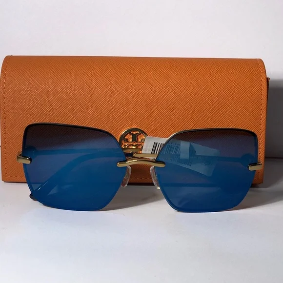 New Authentic Tory Burch TY6080 Blue Sunglasses with Orange Case New Authentic Tory Burch TY6080 Blue Sunglasses with Orange Case main image 2
